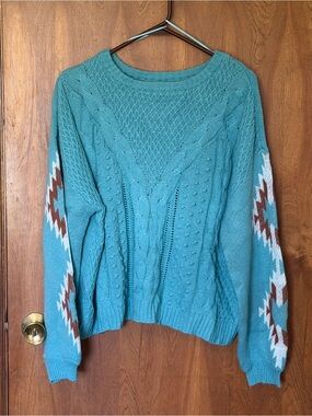 Rock & Roll Denim Aztec Sweater